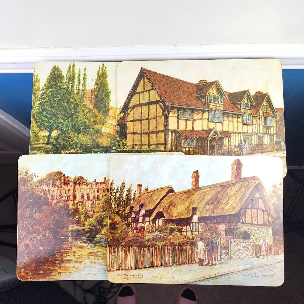 Clover Leaf Set of Four Shakespeare Table Mats England NWT